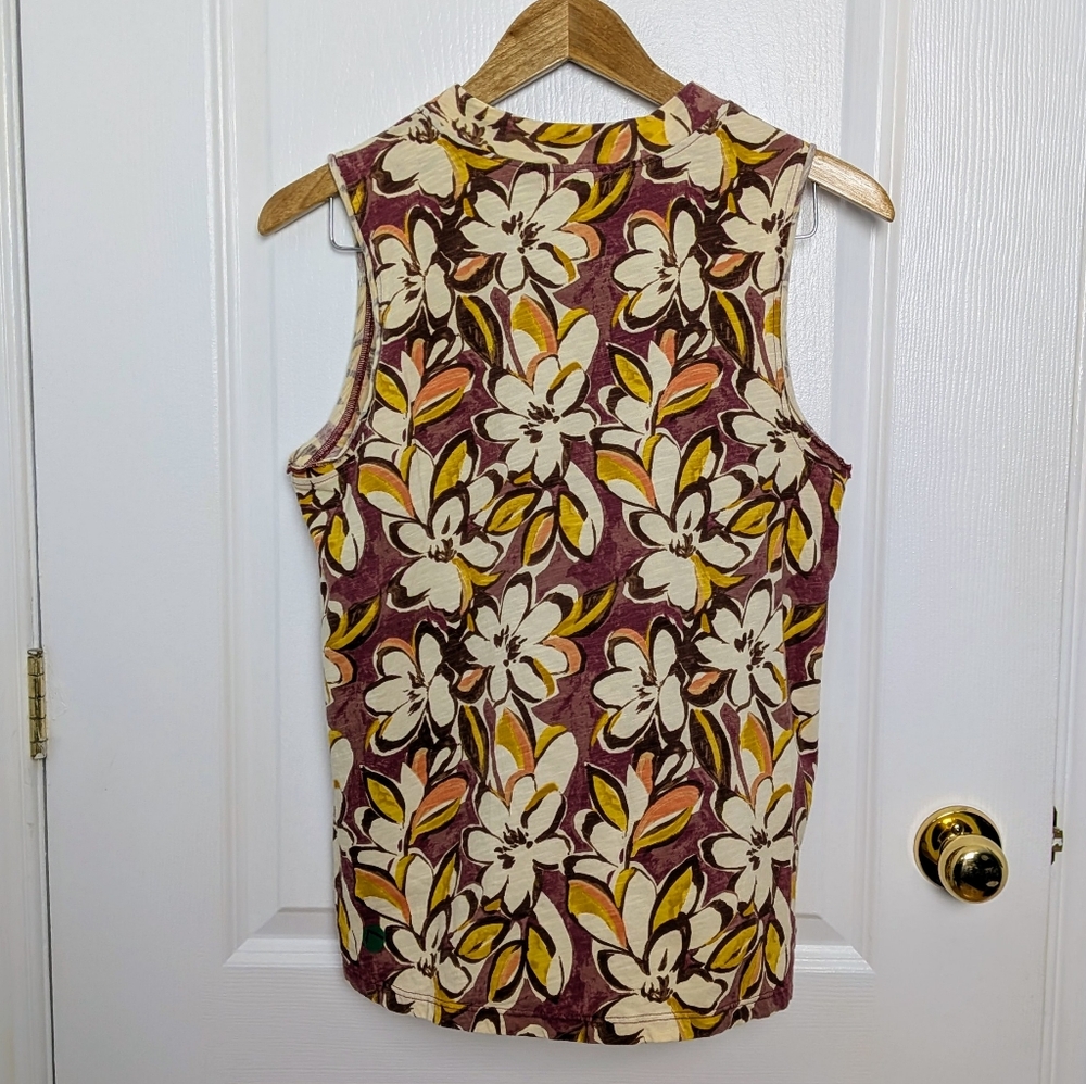 ANTHROPOLOGIE T.La WOMEN'S MULTI FLORAL SLEEVELESS VLADA PINTUCKED TOP #29 - Picture 4 of 5